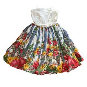 Carnation Lily Lily Rose women's floral print strapless tiewaist ruffle dress |2